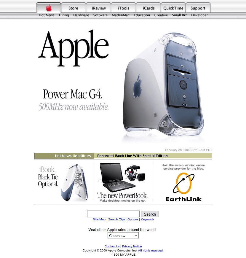 Apple website: history of its design